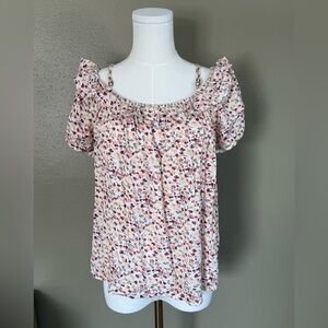 Rewind Ditsy Floral Blouse with Ruffle Detail Flowy Spring Time